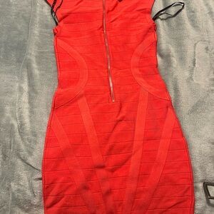 bebe Striking Red Backless Dress